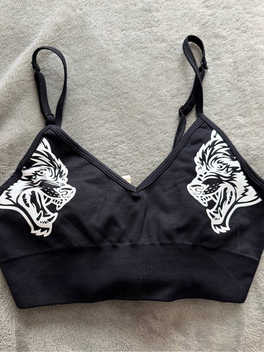 Darc Sport Dual "Everson Seamless" Sports Bra black white wolf head M
